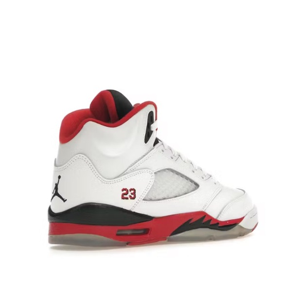 Air Jordan 5 Retro GS 7Y White Fire Red Black Tonge Sneakers Shoes 2013 big kids